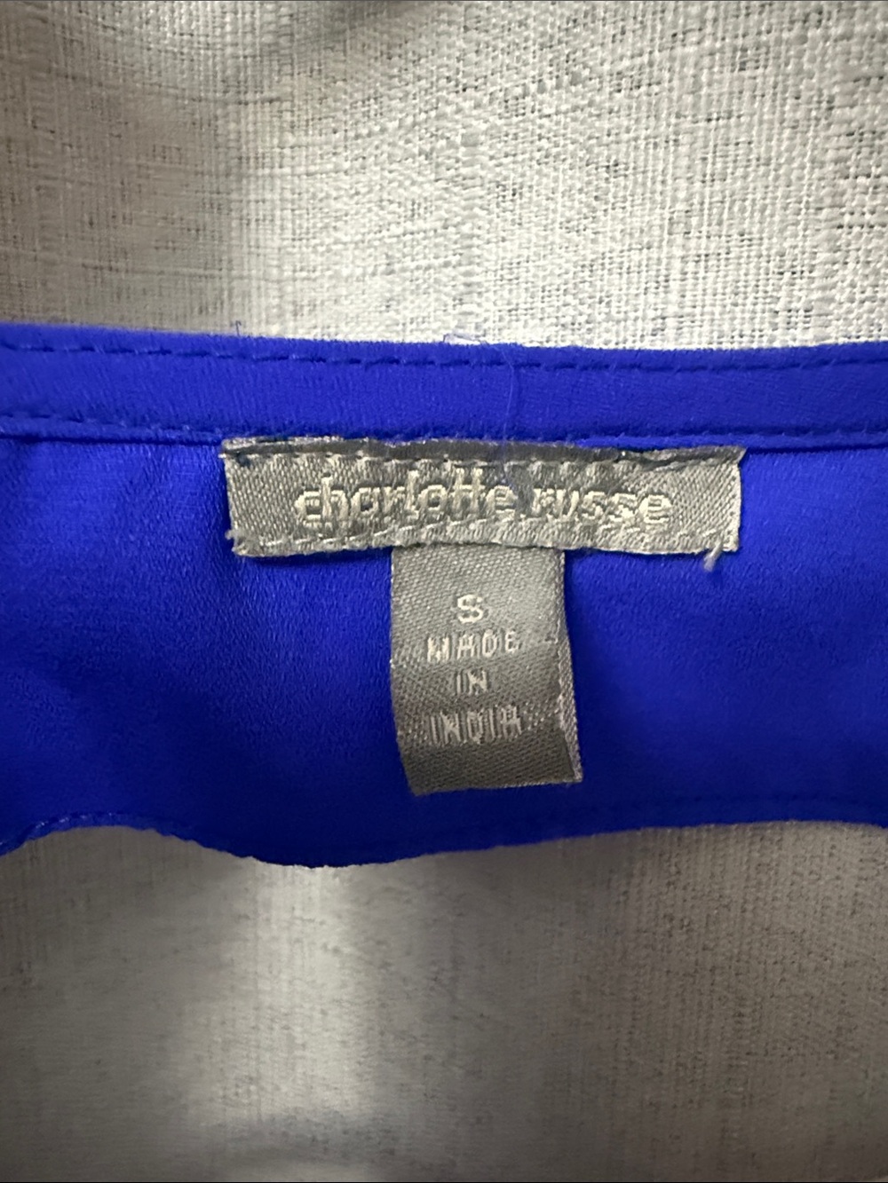 Charlotte Russe Royal Blue Sleeveless Surplice Tank - Picture 2 of 3